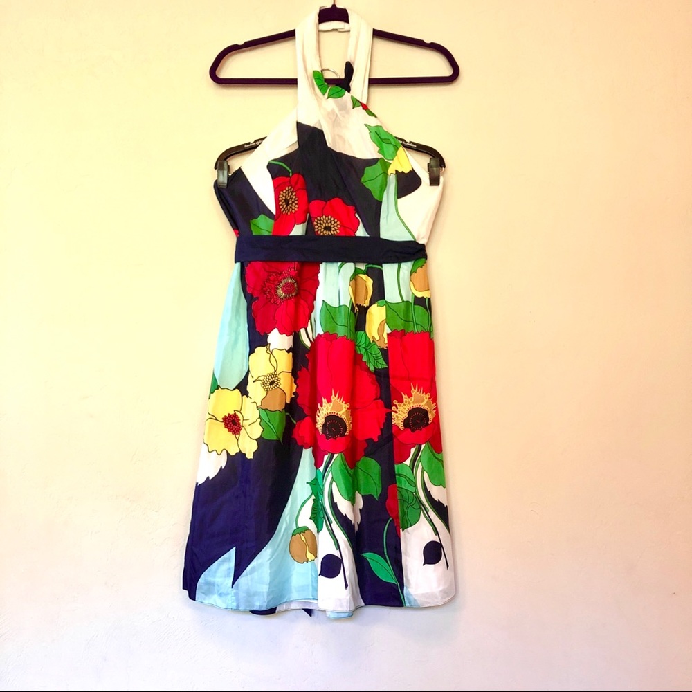 Tibi Floral Multicolor Backless Dress NWT,  (A23)
